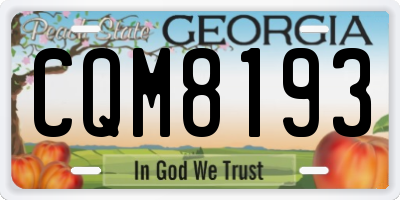 GA license plate CQM8193