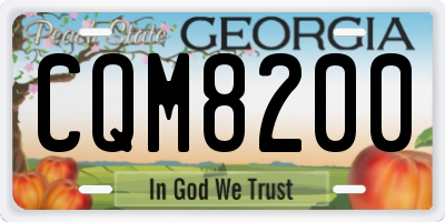 GA license plate CQM8200