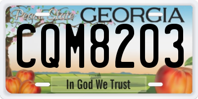 GA license plate CQM8203