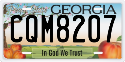 GA license plate CQM8207