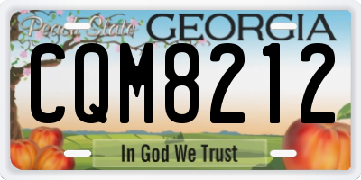 GA license plate CQM8212