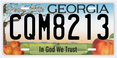 GA license plate CQM8213