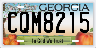 GA license plate CQM8215