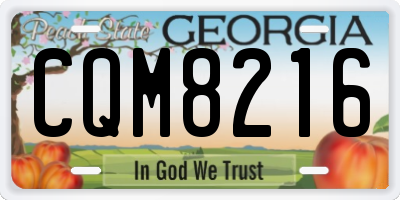 GA license plate CQM8216