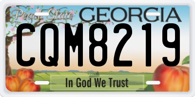 GA license plate CQM8219