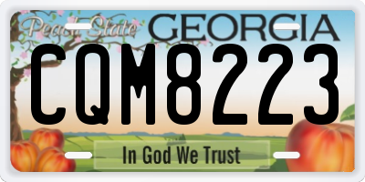 GA license plate CQM8223