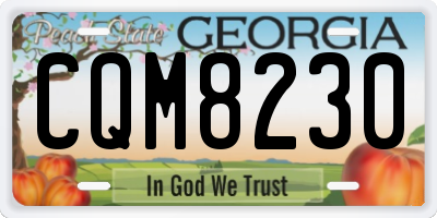 GA license plate CQM8230