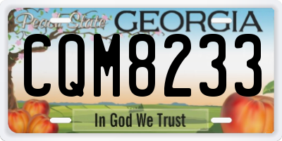 GA license plate CQM8233