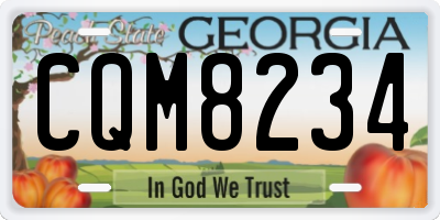 GA license plate CQM8234