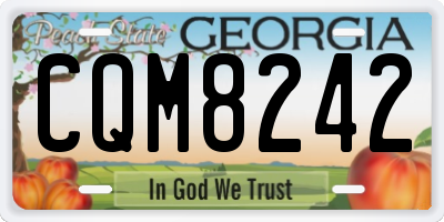 GA license plate CQM8242