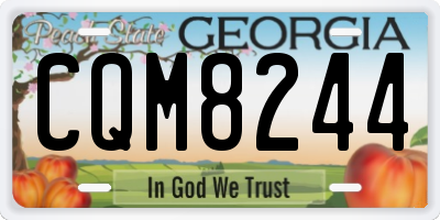 GA license plate CQM8244