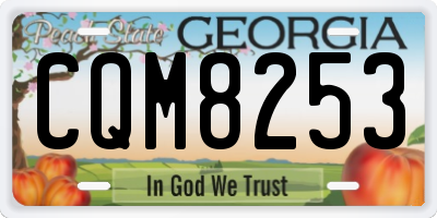 GA license plate CQM8253