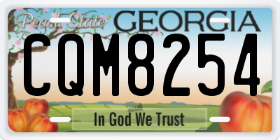 GA license plate CQM8254