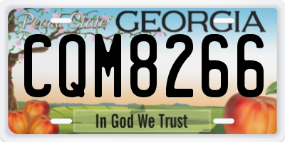 GA license plate CQM8266