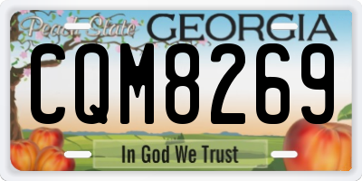 GA license plate CQM8269