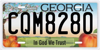 GA license plate CQM8280