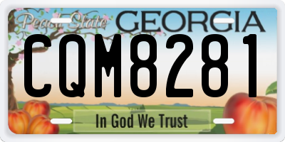 GA license plate CQM8281