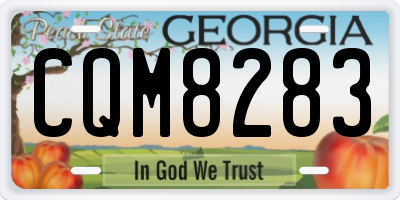 GA license plate CQM8283