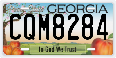 GA license plate CQM8284