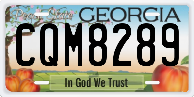 GA license plate CQM8289