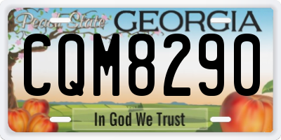 GA license plate CQM8290