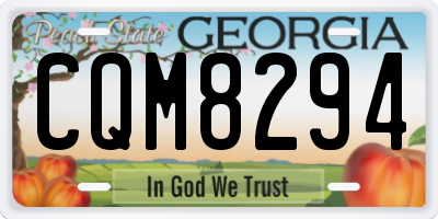 GA license plate CQM8294