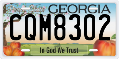 GA license plate CQM8302