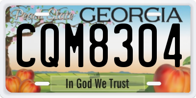 GA license plate CQM8304
