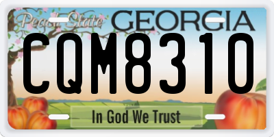 GA license plate CQM8310