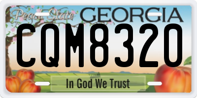 GA license plate CQM8320