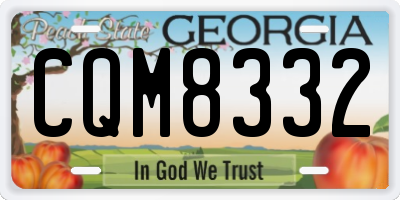 GA license plate CQM8332