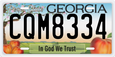 GA license plate CQM8334