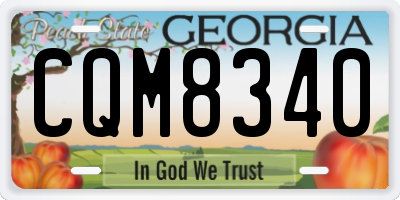 GA license plate CQM8340