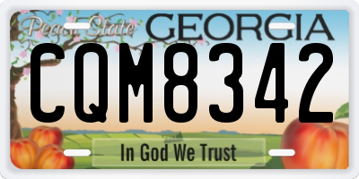 GA license plate CQM8342