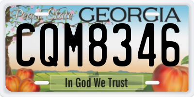 GA license plate CQM8346