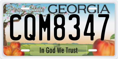 GA license plate CQM8347