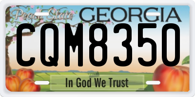 GA license plate CQM8350