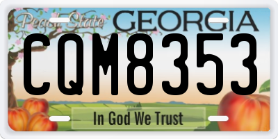 GA license plate CQM8353