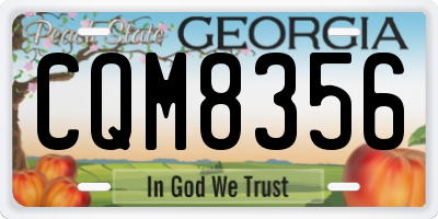 GA license plate CQM8356