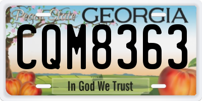 GA license plate CQM8363