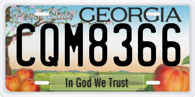 GA license plate CQM8366