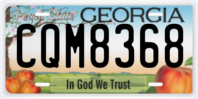 GA license plate CQM8368