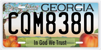 GA license plate CQM8380