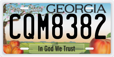 GA license plate CQM8382