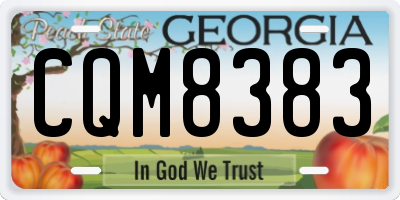 GA license plate CQM8383