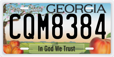 GA license plate CQM8384