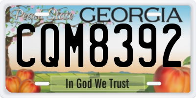 GA license plate CQM8392