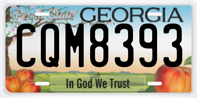 GA license plate CQM8393