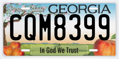 GA license plate CQM8399