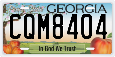 GA license plate CQM8404